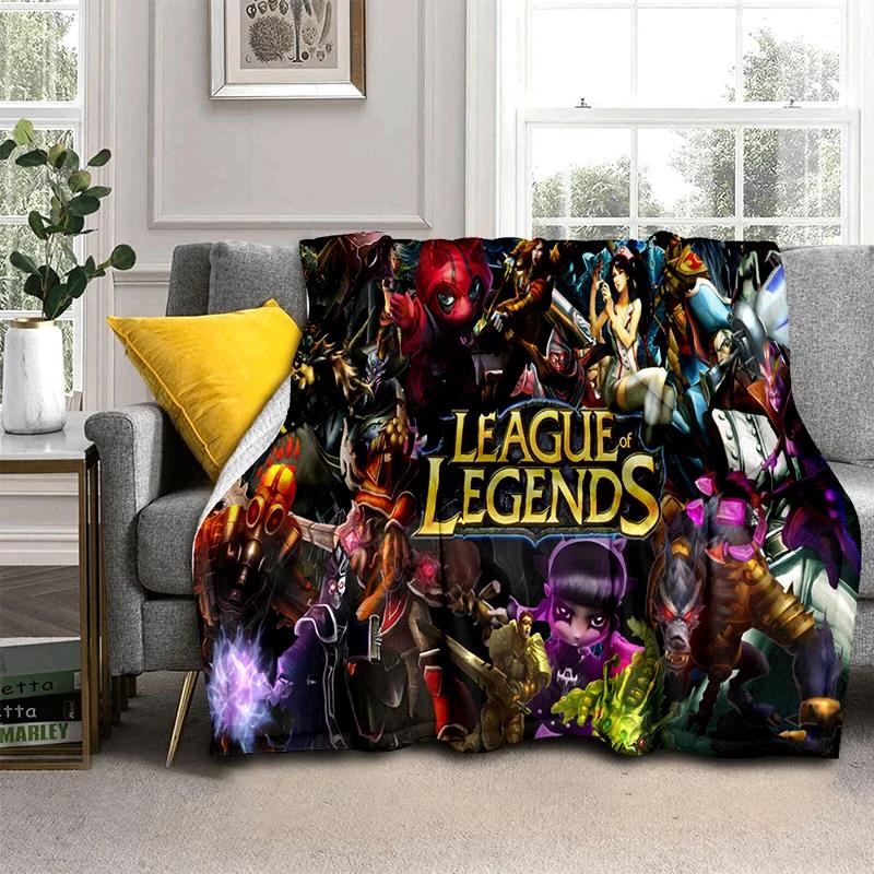 LOL 29 Styl Jinx League of Legends Kreslená flanelová deka, Měkká přehozová deka pro domácnost Ložnici Postel Pohovku Cestovní potah Dětský dárek