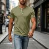 Men's Henley Neck Short Sleeve Shirt Casual Button Down Lightweight Breathable Cotton T Shirt for Everyday Wear