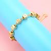 Gold-colored 8x8mm Square A-Z Letter Beads for DIY Handmade Bracelets, Earrings, and Jewelry Accessories Model:VZ246B