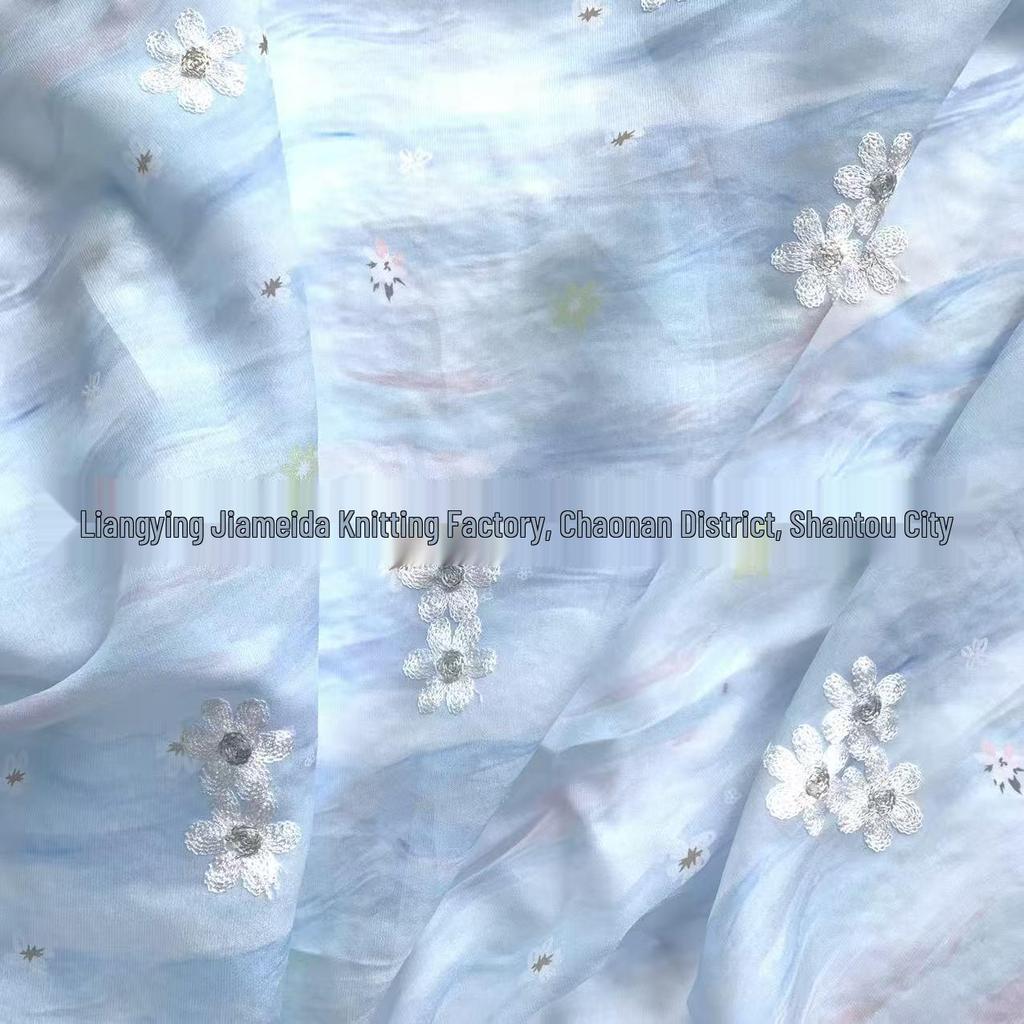 Yangzhou Embroidered Flower Fabric for Women's and Children's Clothing, Hanfu, and Printed Embroidery Clothing