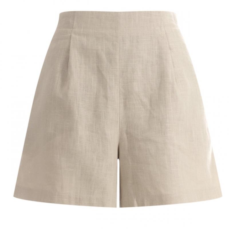 Shop Women S Simple Solid Banding Linen Pocket ShortS Navy Pic Wpt 1395
