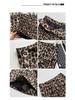Retro Spicy Leopard Print Bodycon Woolen Skirt: Women's Slim High Waist A-line Autumn/Winter Style