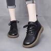 2024 Women's Retro Flat Lace-Up Martin Boots: Versatile, Comfortable Short Leather Boots for Fall and Winter