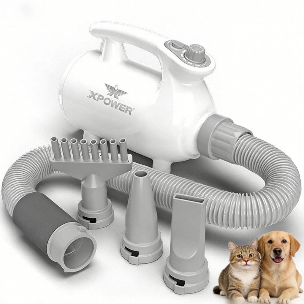 XPOWER B-113 Pet Grooming Hair Dryer Blower Professional Force Dryer Dog Hair Dryer Pet Blower Lightweight Mobile Grooming Kit