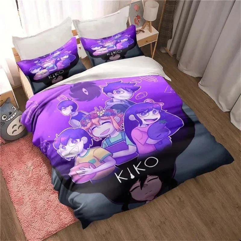 3D Printed Anime Omori Bedding Set All Seasons Double Duvet Cover Twin King Size Soft Home Textile