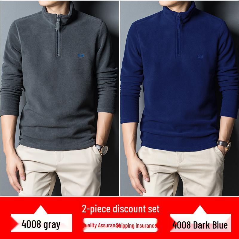 Men's Autumn/Winter Woodpecker Polartec Half-High Collar Zipper Fleece Hoodie