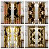 3D Luxury Black and Gold National Window Curtains Blackout Panels for Living Room Bedroom Decoration 2 Pieces Bedroom Drapes