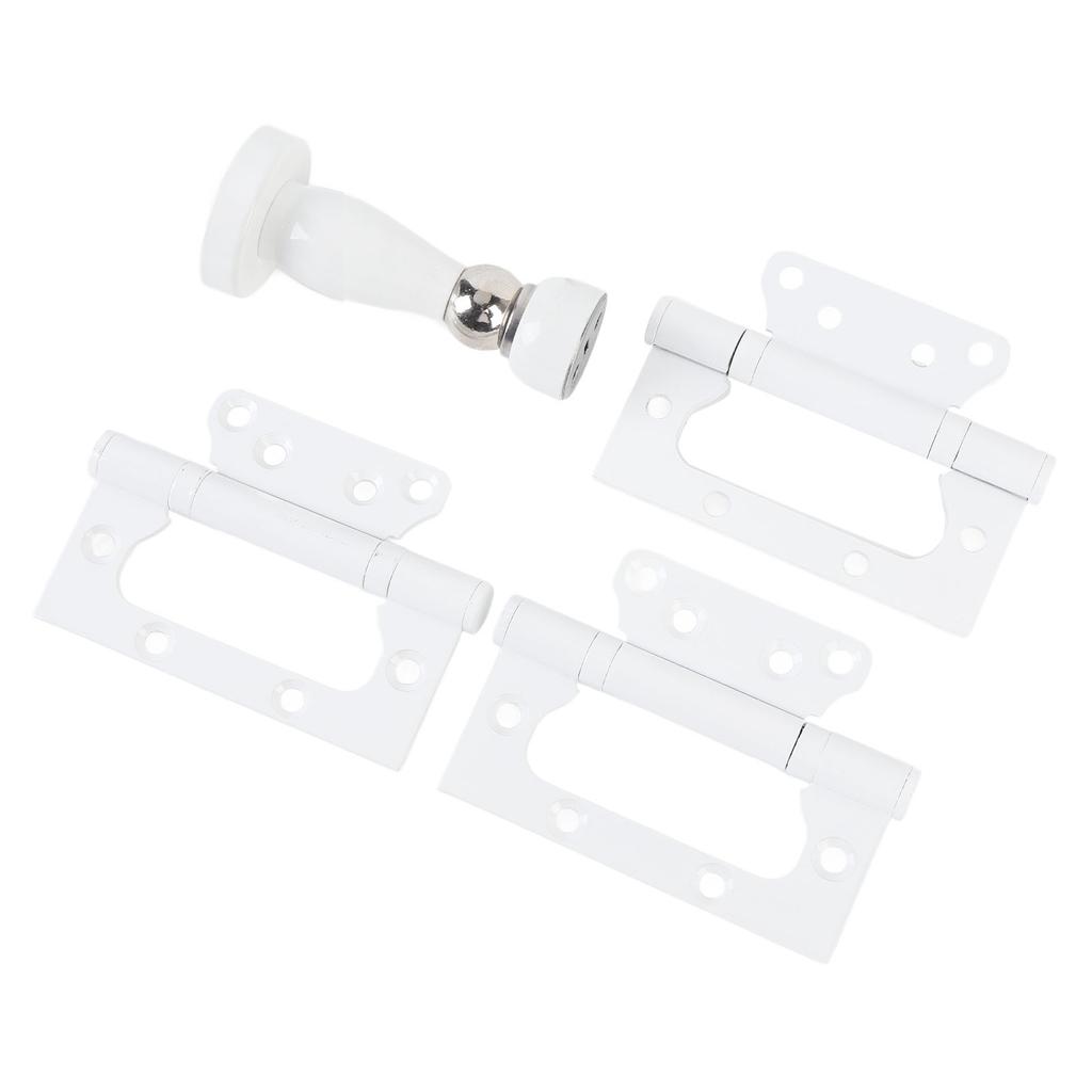 4 Inch Door Hinge with Magnetic Door Stopper Silent Metal Door Hinge for Home Room White