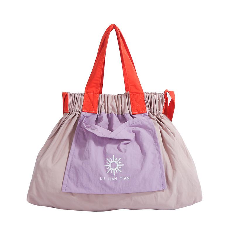 Simple Pattern Letter Contrasting Color Children Shoulder Bag For Daily Use