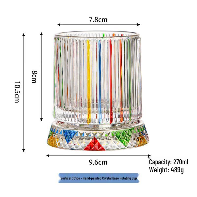 Rotating Vertical Stripe Whiskey Glasses (Set of 3)
