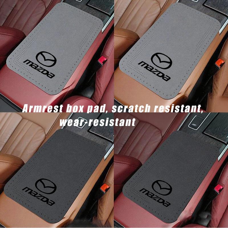 Car Armrest Box Pad Suede Center Console Cushion Mats Interior Accessories For Mazda Z 3 CX3 CX4 CX5 CX7 CX8 CX9 CX30 RX7 Atenza