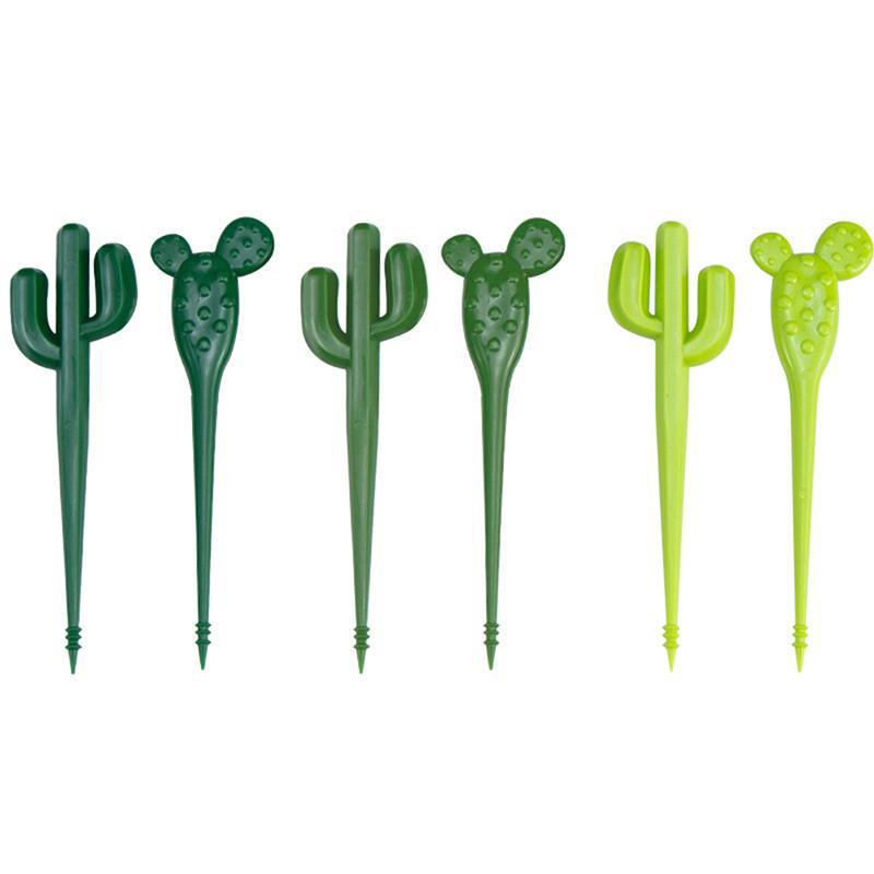 6 Pcs Mini Cactus Food Pick Kid Food Fruit Fork Bento Box Decor Reusable