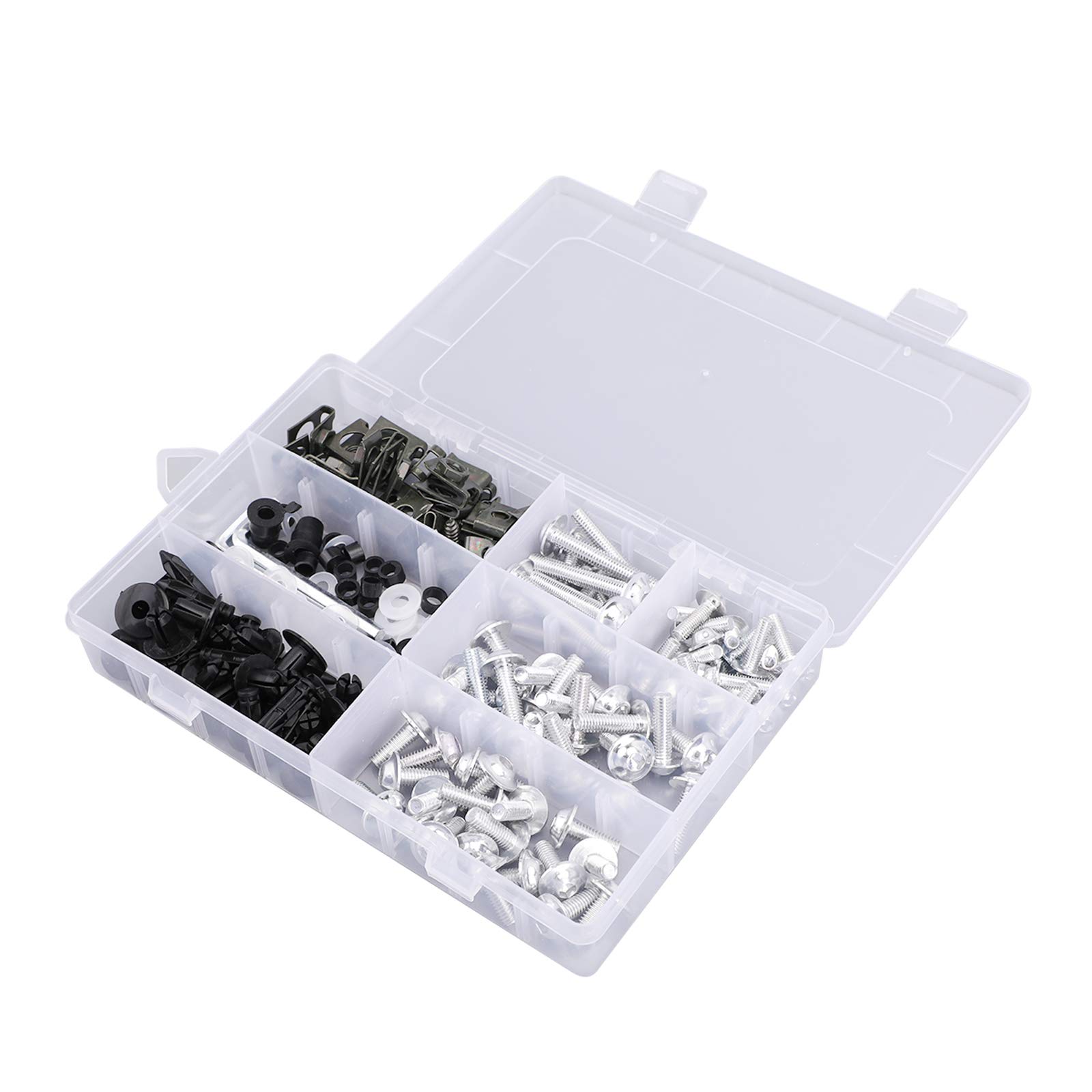 Viprh Motorcycle 198PCS Universal Fairing Bolt Screw Bodywork Kit Applicable серебряный