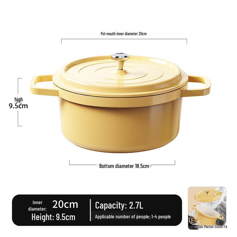 ZISIZ Double-Handle Gas Enamel Pot Set