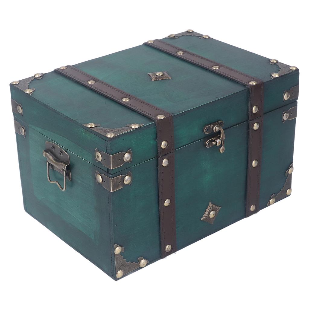 Treasure Chest Storage Box Antique Exquisite Wooden Jewelry Box for Movie Props Window Display