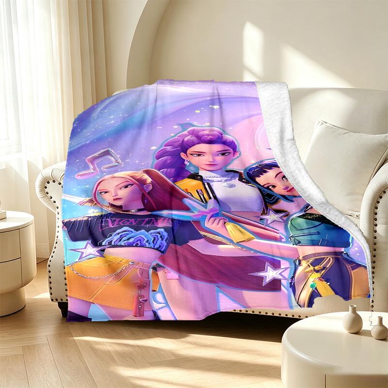 K Pattern Blanket for Home Decoration, Bed, Sofa, Car Travel, Camping, Suitable for All Seasons, Birthday Christmas Gift