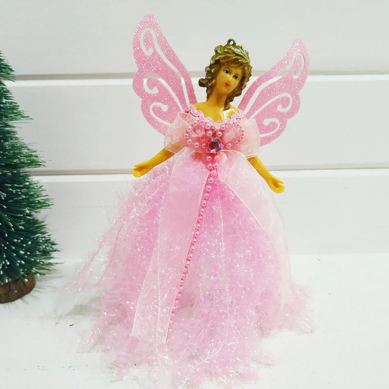 Christmas Angel Tree Topper Pendant Delicate Angel Figurine Ornaments Christmas Tree Decor Festive New Year Party Decoration
