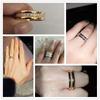 Huitan Classic Nuptial Bridal Women Rings Sleek Simple Finger Rings With Middle Paved Zircon Crystal Stones Understated Delicate Female Engagement