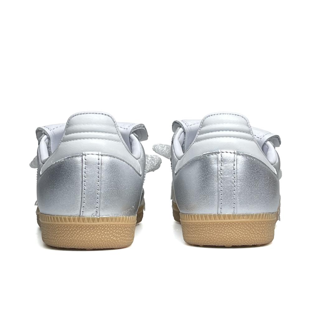 adidas Originals Samba LT Slip Resistant Abrasion Resistant Low Top Skateboard Shoes Women's Silver White IG4279(Team531-)