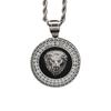 Hip Hop Gold Color Plated Iced Out Micro Pave Cubic Zircon Lion Head Pendant Necklace Charm for Men Jewelry Gifts