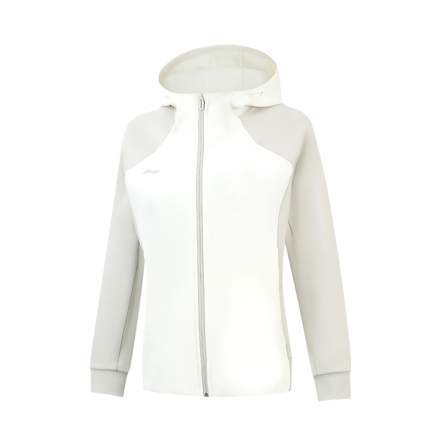 

Серия групповых покупок Li Ning Толстовка с капюшоном, простой цветной блок, модный реглан, с длинным рукавом, кардиган, женская толстовка AWDV778-2 3XL