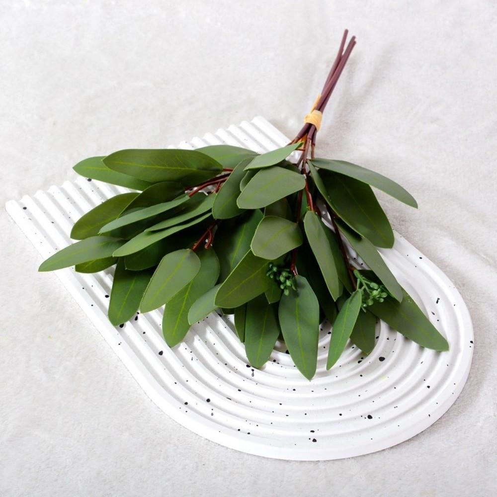 Green Leaves Silk Willow Leaves 3D Printing Fake Plants Artificial Eucalyptus Leaf Garden
