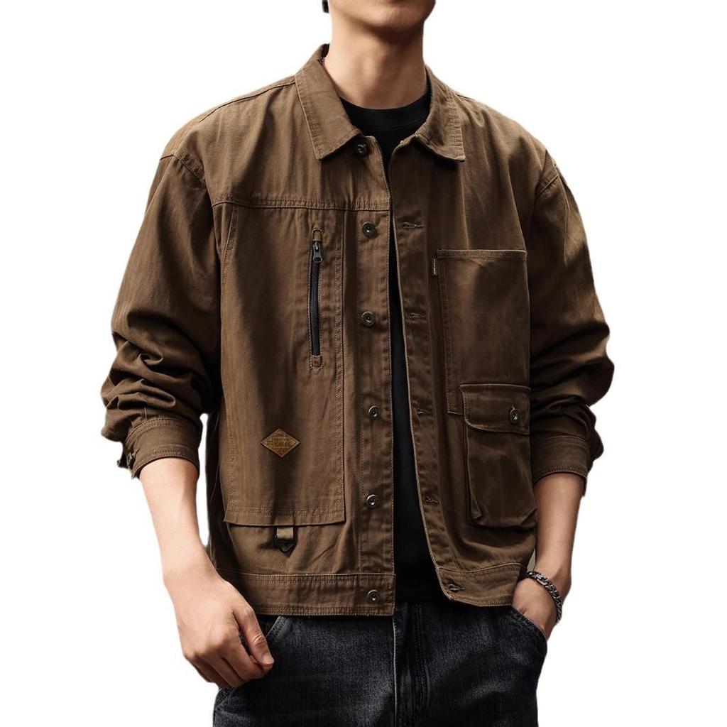 Men's High-End American Retro Heavyweight Hunting Jacket – Autumn/Winter Workwear: Loose, Tough, and Handsome.