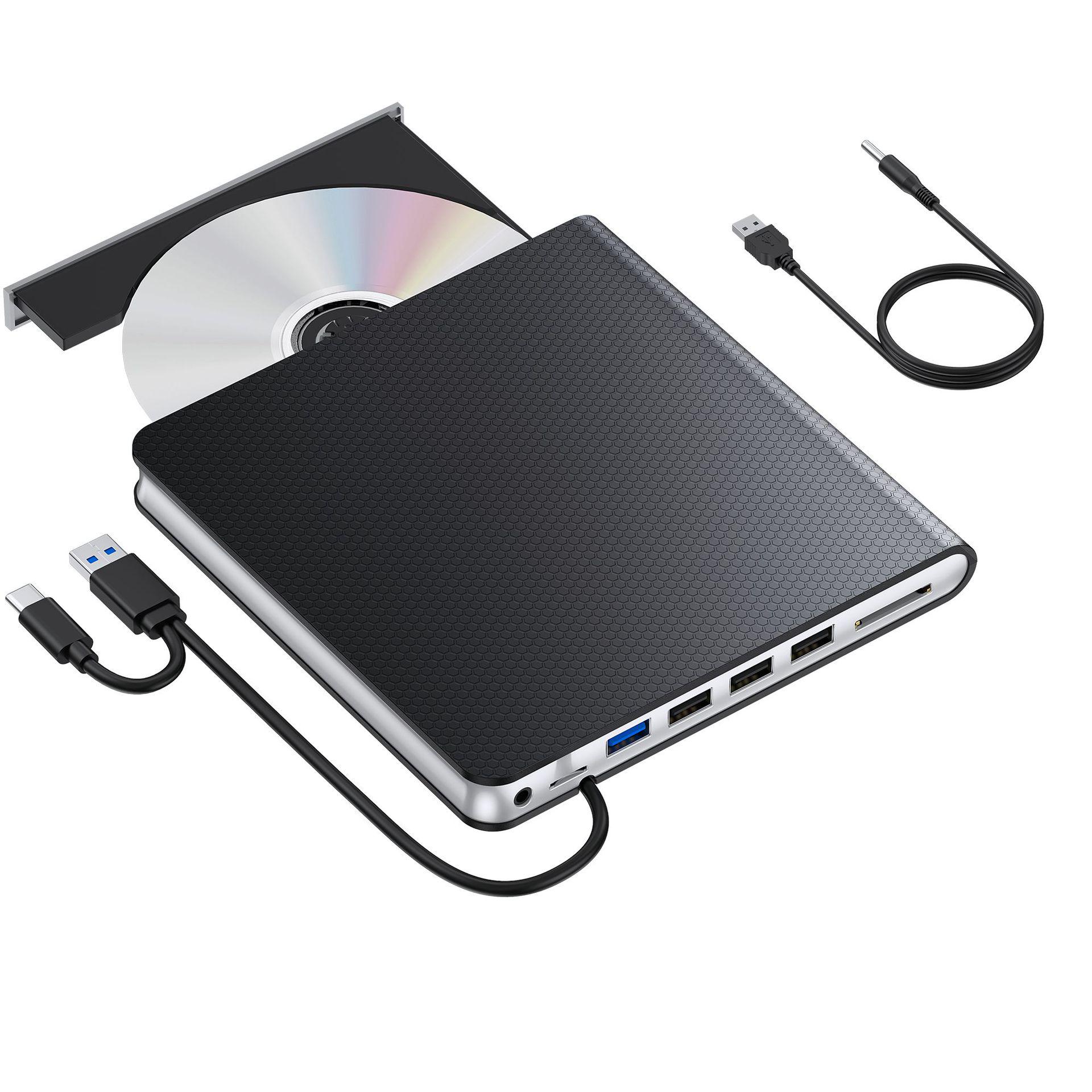 

Многофункциональный внешний DVD-рекордер с интерфейсом USB-C и устройством чтения карт SD 7-в-1