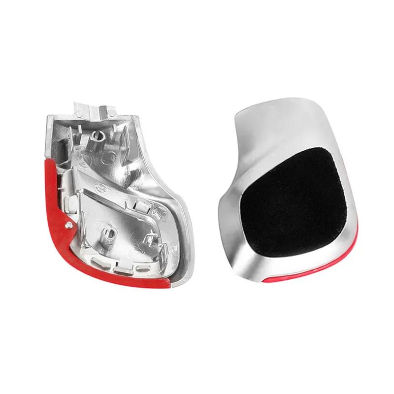 DSG Gear Lever Chrome with Suede Leather Shift Knob Gear Red Side Cover for VW Golf 6 7 R GTI Passat B7 B8 CC R20 Jetta MK6 GLI