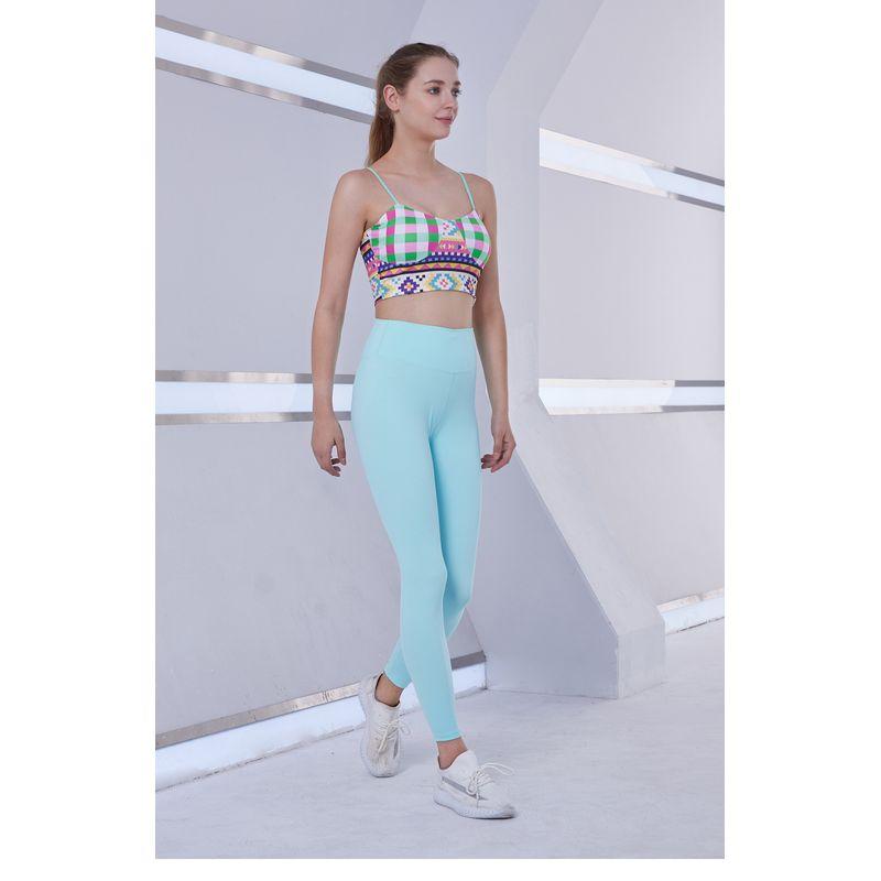 New Arrival Nude Feel Print Camisole Yoga Clothes Two-piece Set Women with Chest Pad Soft Tight Breathable Fitness Suit