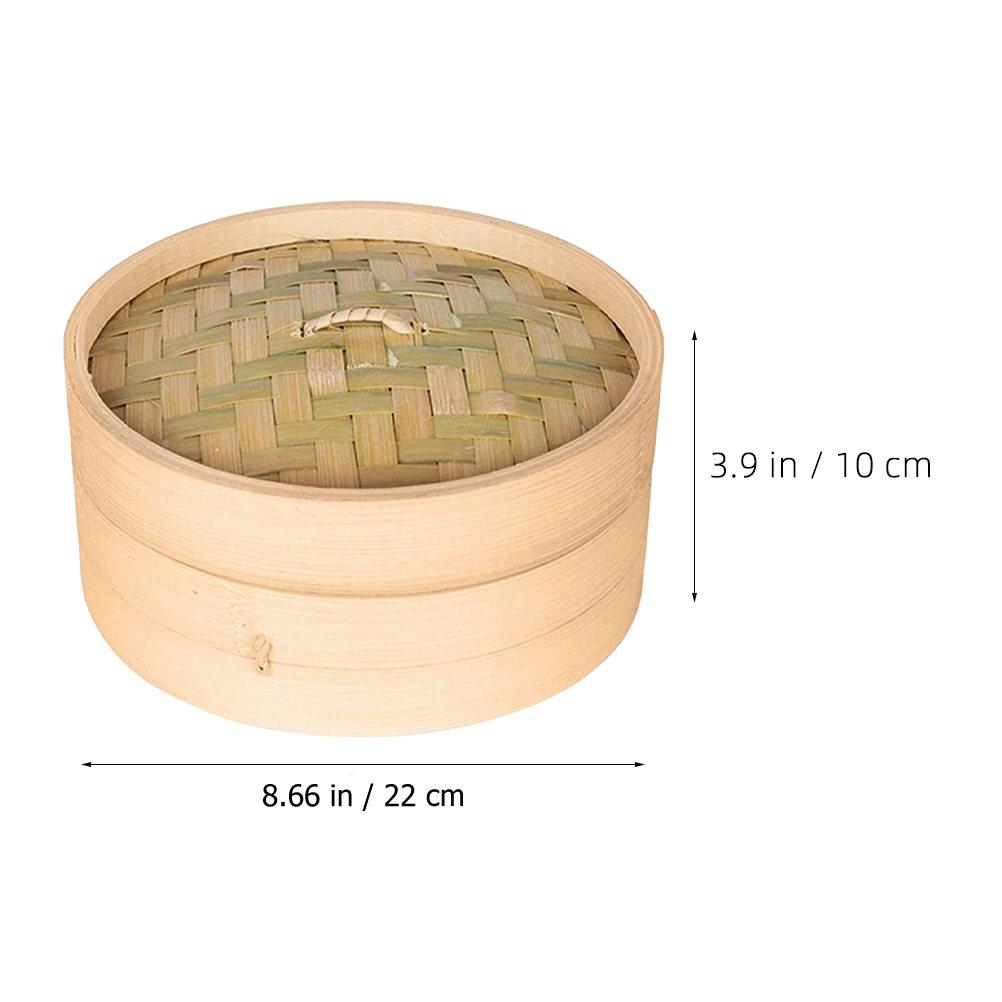 1Set Chinese Bamboo Steamer Basket Functional Bun and Dumpling Steamer for Fish Meat Rice Eggs Easy Clean Kitchen Tool