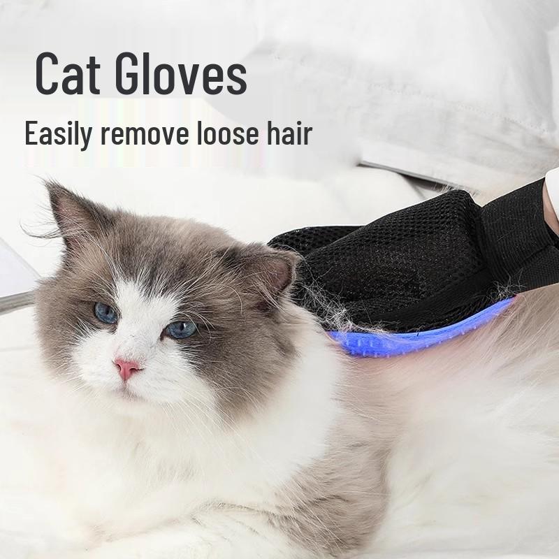Viral Pet Grooming Gloves: Easily Remove Loose Hair During Cat and Dog Baths