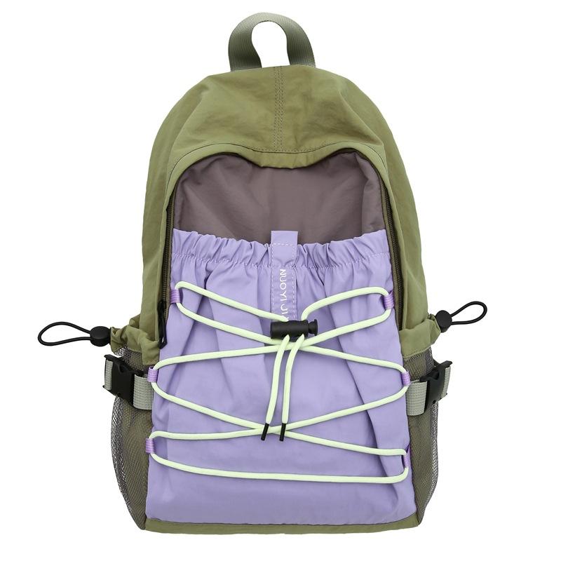Schoolbag1011 Fashion Contrast Color Backpack Niche Design Large Capacity Outdoor Mountaineering Travel Bag Casual Light Backpack