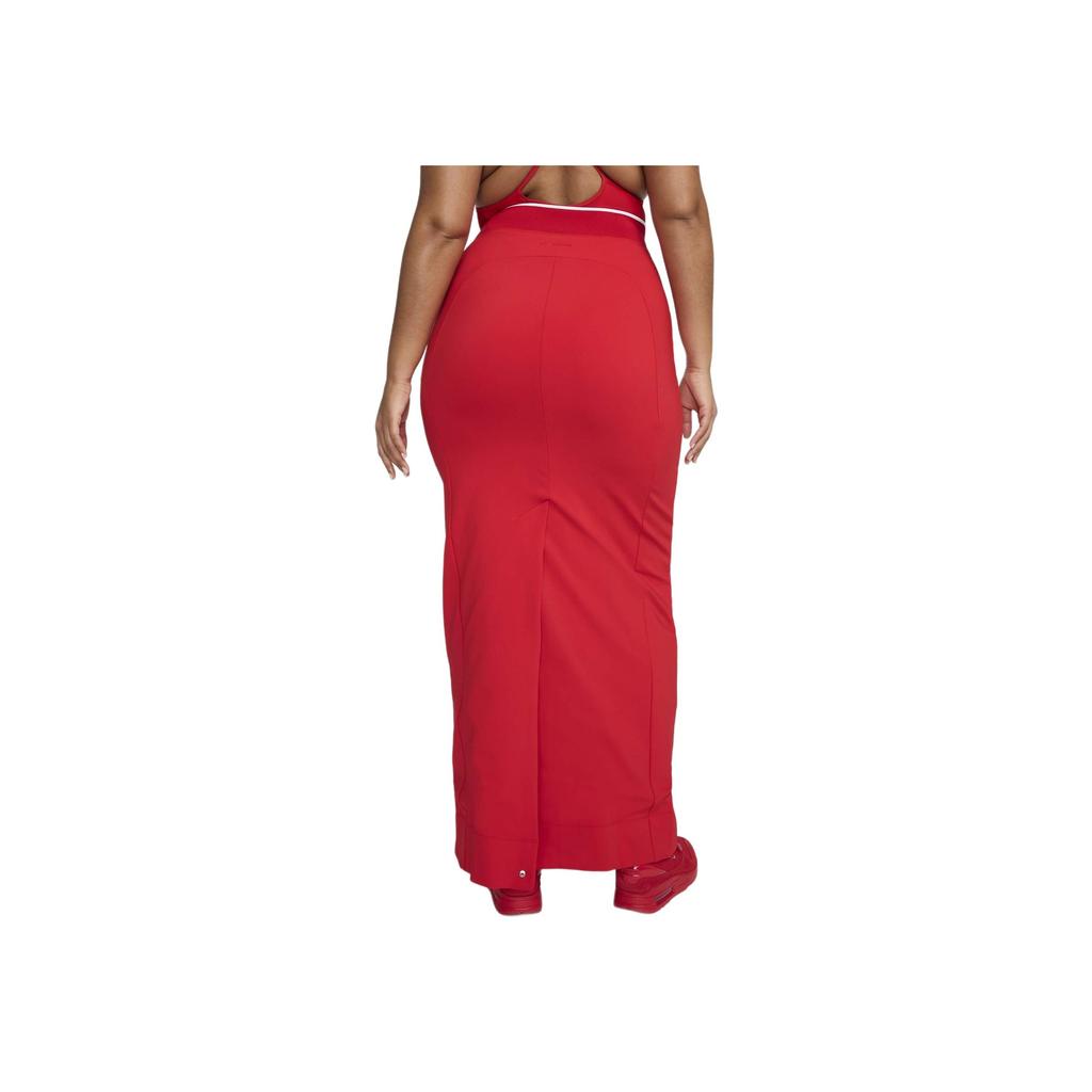 Nike X Jacquemus Solid Color Sports Casual Long Skirt Women skirts University-Red FV5675-642