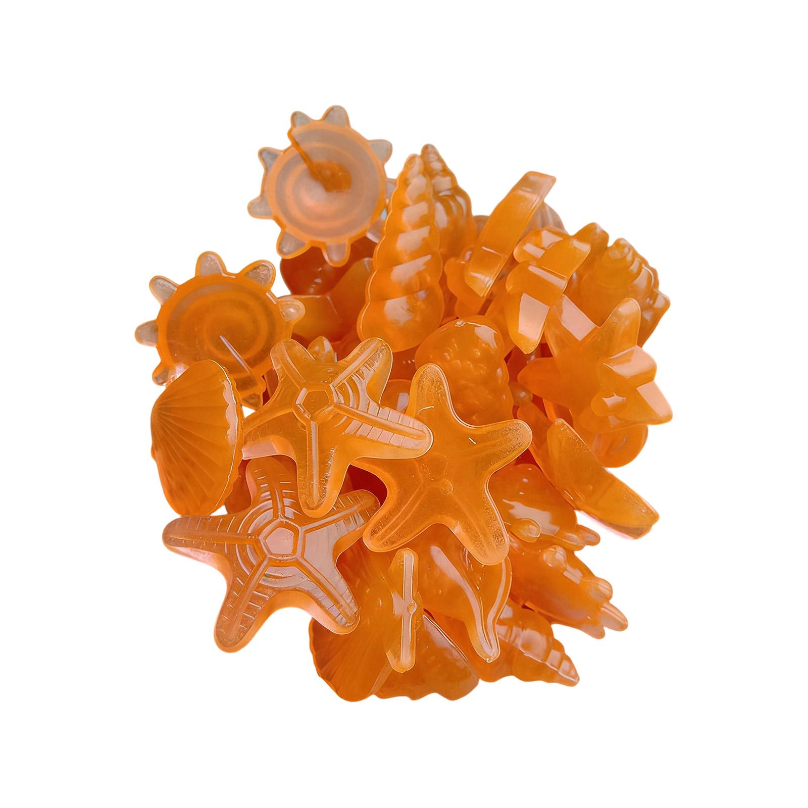 

100pcs Glow in the Dark Ocean Sea Shell Resin Aquarium Decorations Random Styles for Fish Tank Landscape and Aquatic Terrariums One Size помаранчевий