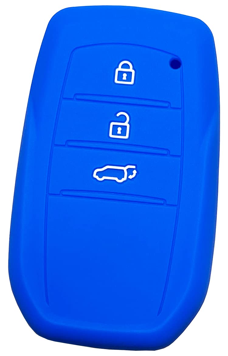 

IKETY Smart Key Silicone Cover for Toyota Cars, 3 Buttons, Blue / New Harrier 4.5×7.8×1.7cm синій