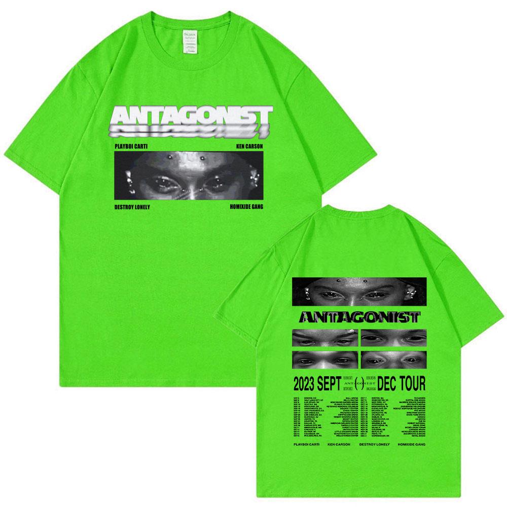 Rapper Playboi Carti Antagonist Tour T-shirt 2023 Concert Fans T Shirt Men's Fashion Hip Hop Short Sleeve Oversized T-shirts