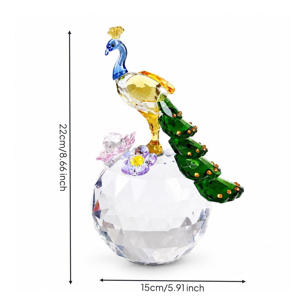 Crystal Peacock Decoration Multi-Faceted Intricate for Living Room