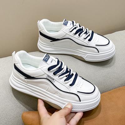 Zapatos Blancos Nuevos de Moda Otoño Versión Coreana para Mujer Combinan con Todo Estudiante Correr Deportes Casuales Zapatos de Skate Mujer