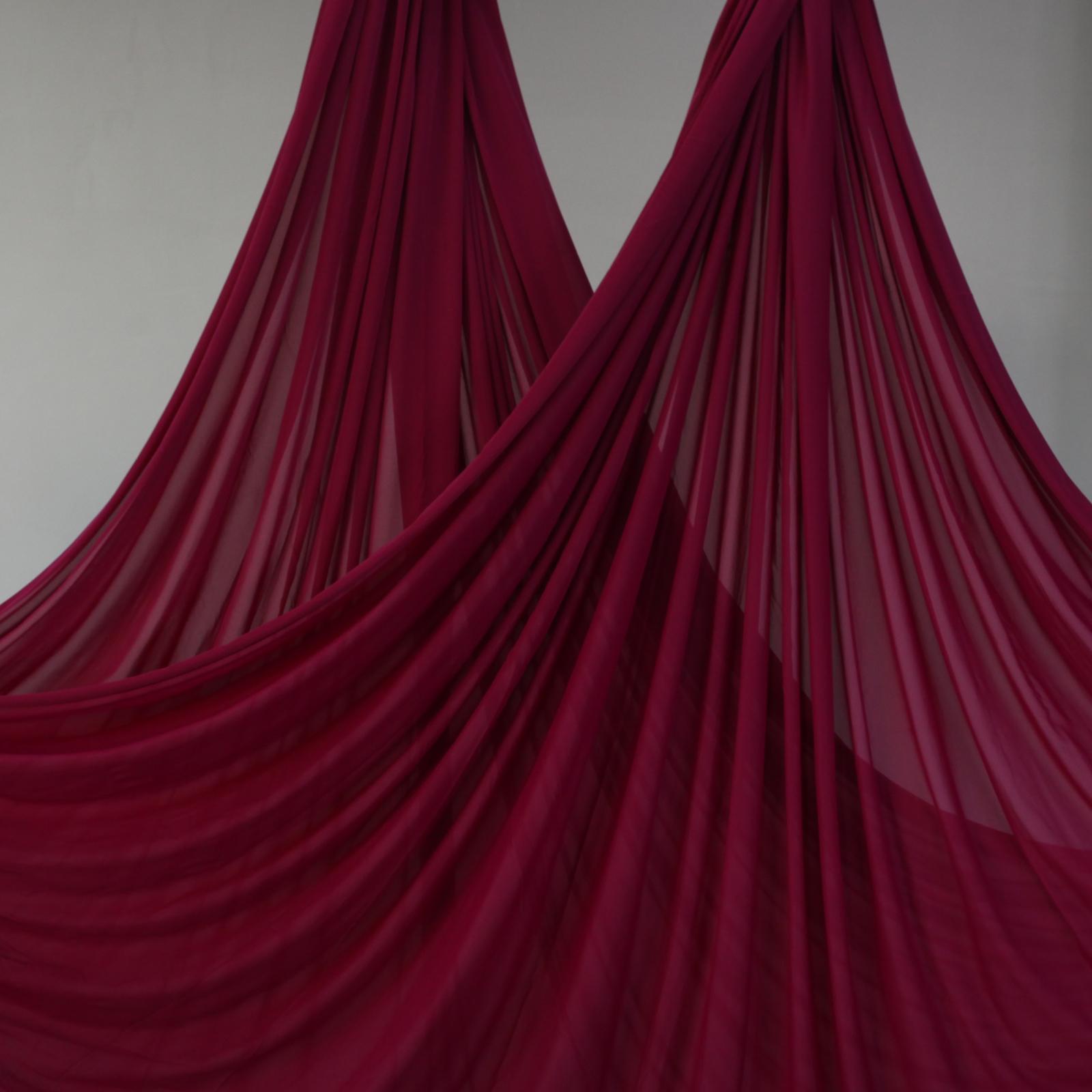 

7-метровый воздушный шелковый гамак для йоги, шелковые качели, домашний спортзал, антигравитационный тренажер на открытом воздухе, ремень для йоги Claret