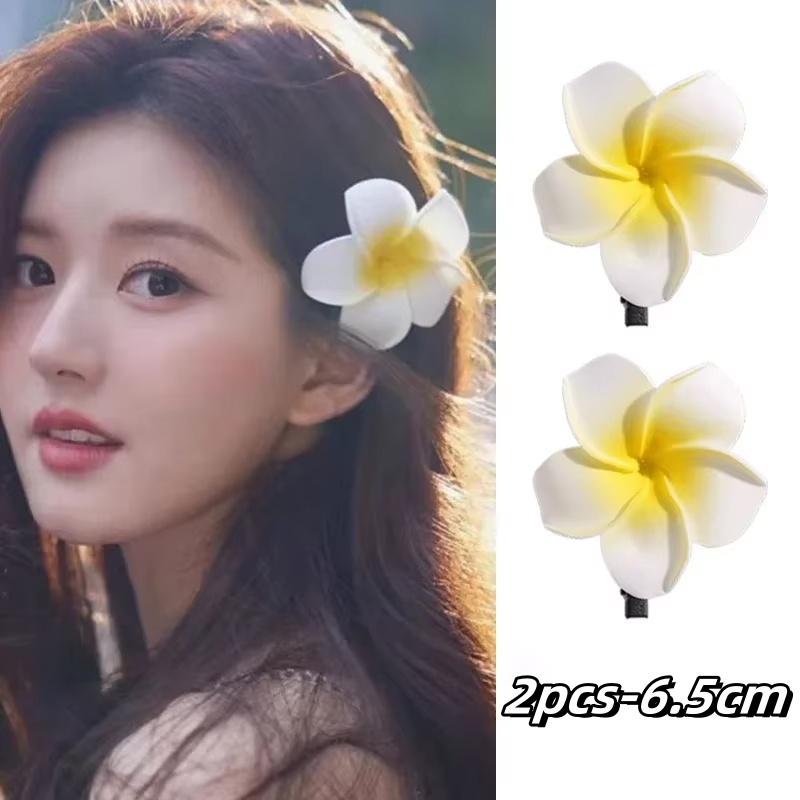 3-10pcs/set Plumeria Flower Hair Clip For Women Elegant Side Bangs Clips Hawaiian Party Hair Accessories