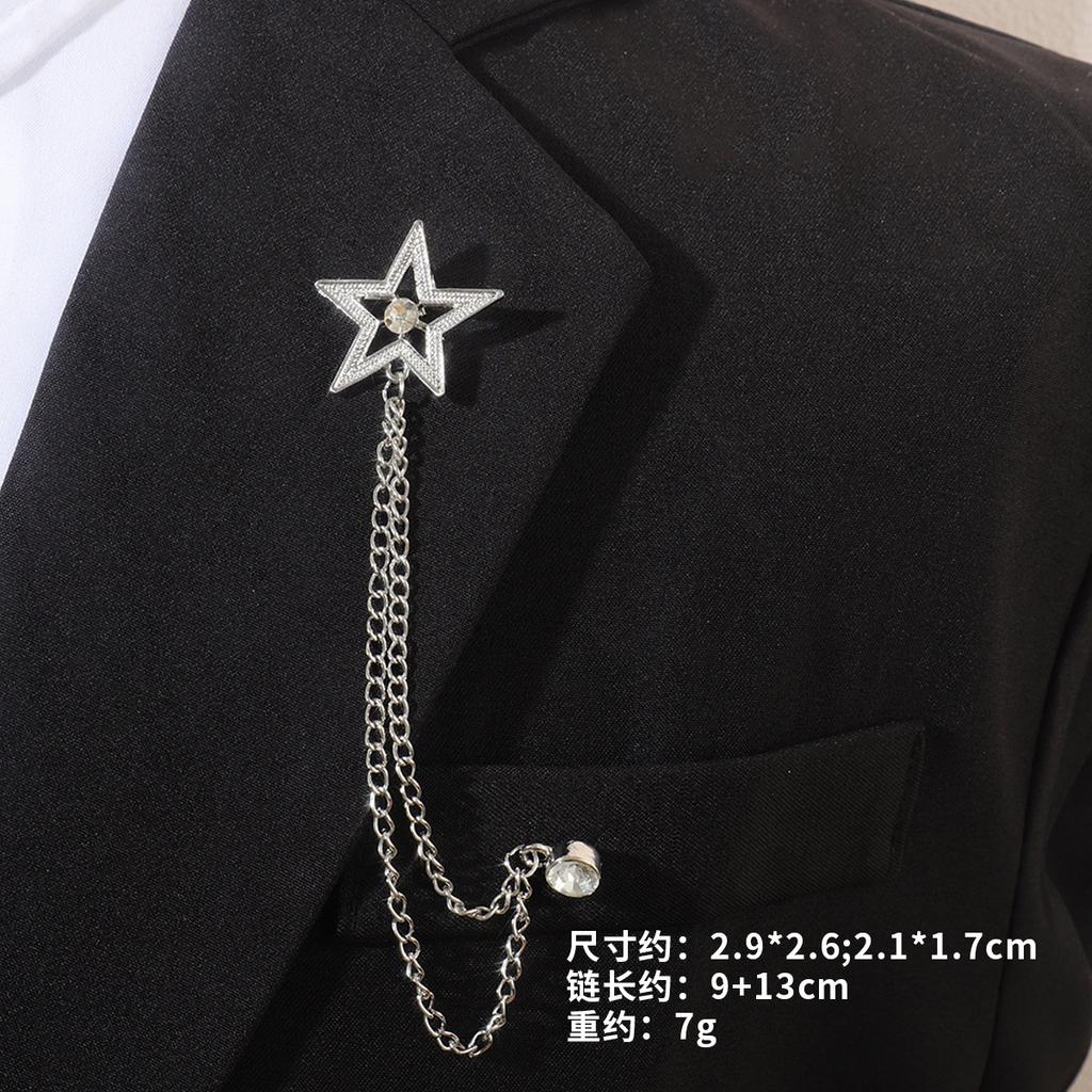 Fashion Baroque Vintage Diamond Brooch Men'S Suit Accessories Personalized Wedding Long Jacket Corsage Badge