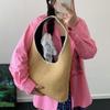 Retro Straw Shoulder Bag Stylish Simple Beach Travel Vacation Tote Bag Women Casual Versatile Handbag Summer New Underarm Bag