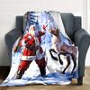 1pc Santa Claus Snowballs Blanket Lightweight Flannel Throw for Sofa Bed Travel Camping Livingroom Office Couch Chair