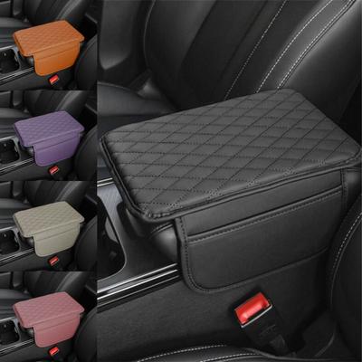 PU Leather Center Console Protector Cover Universal Armrest Storage  Car Accessories