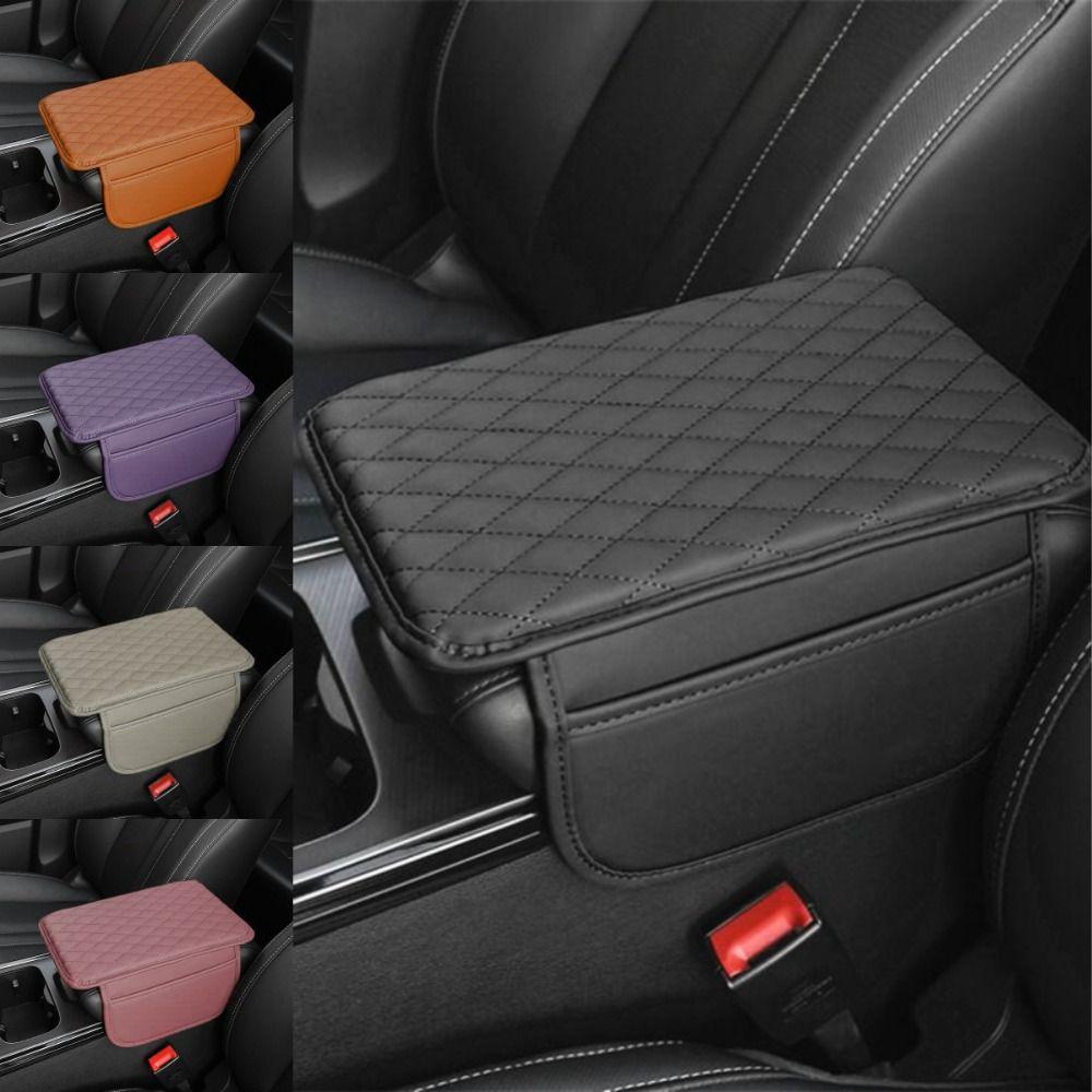 PU Leather Center Console Protector Cover Universal Armrest Storage Car Accessories