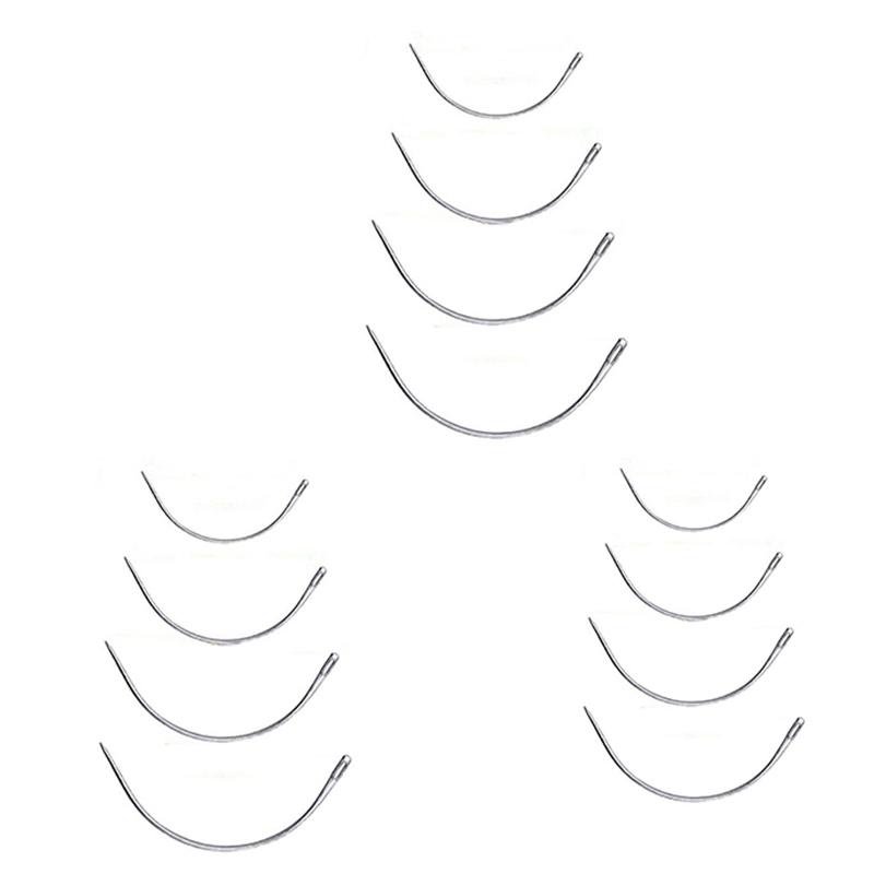 

Сверхпрочный набор игл для ручного шитья, аксессуары для шитья кожаных изделий, игла с большим ушком, удлиненная изогнутая игла, инструмент для ремонта кожи 3Set серебряный