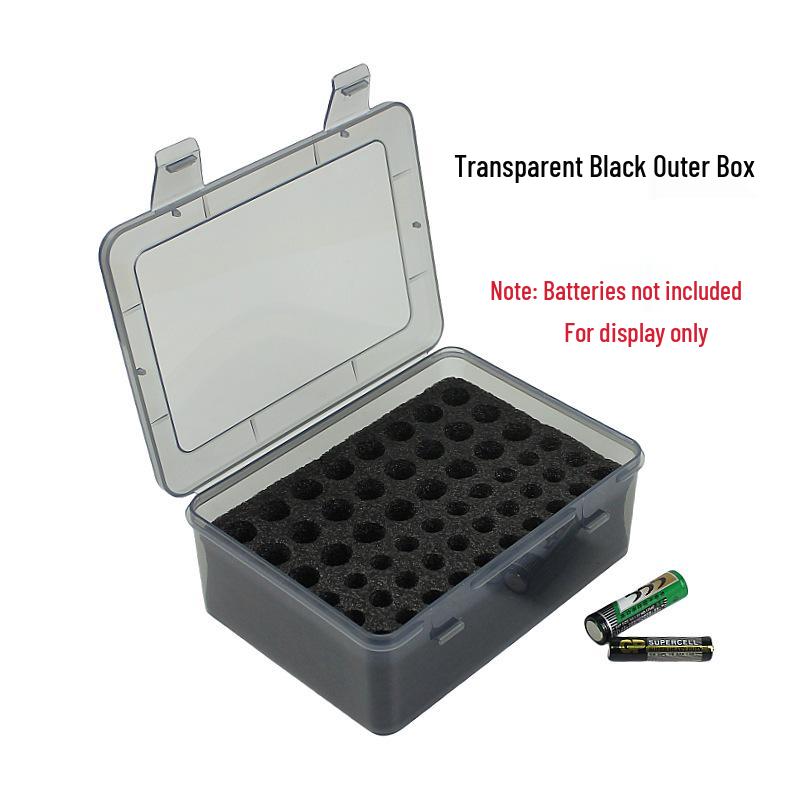 AA/AAA Battery Storage Box: Holds 24 AA & 30 AAA Batteries, Sizes 5 & 7