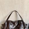 Glossy Faux Leather Hobo Bag Women Fashion Shoulder Bag With Adjustable Strap Soft Texture Handbag Everyday Use