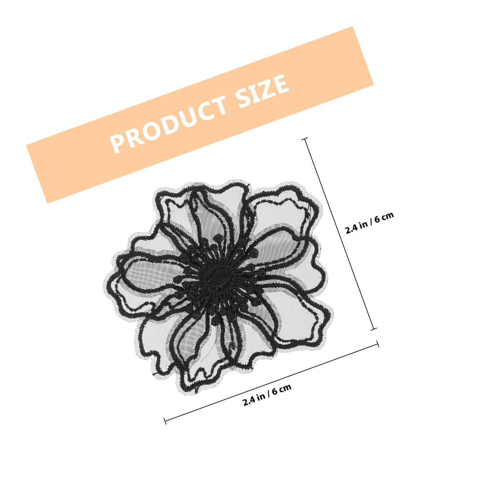 

10Pcs Lace Flower Embroidery Patches Colorful Sewing Appliques DIY Clothing Patch Sticker Creative Clothes Cover Holes Stains чёрный